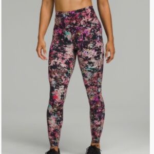 Lululemon BASE PACE HIGH-RISE TIGHT 28" Stencil Blossom Red Multi, Size 8